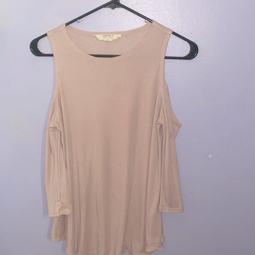 Blush Pink Cold Shoulder Top
